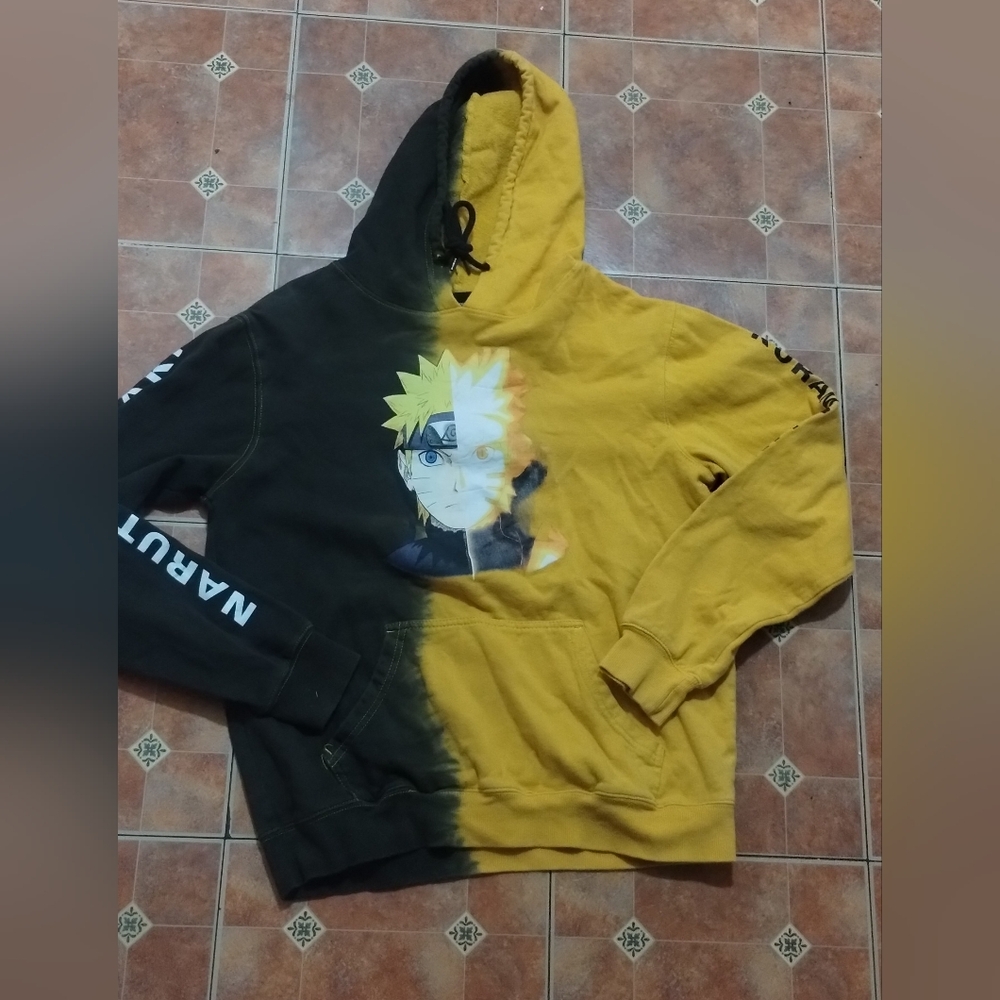 EUC Hot Topic Naruto Shippuden Yellow And Black Hoodie